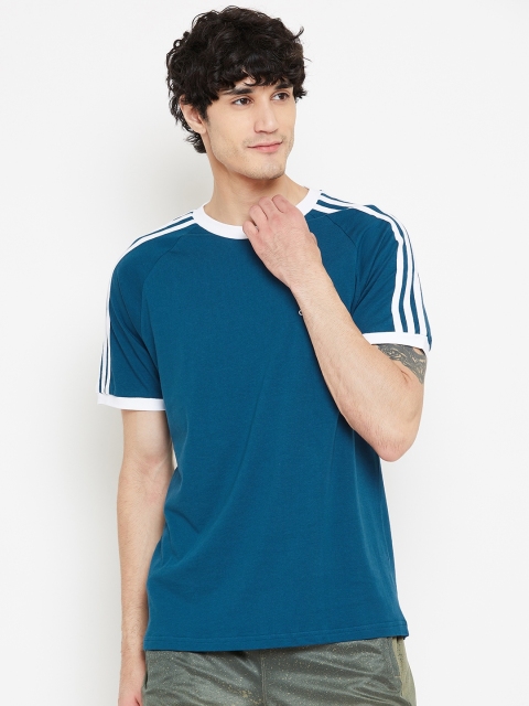 

ADIDAS Originals Men Teal Blue 3-Stripes T-Shirt