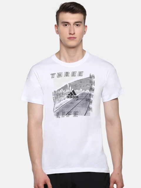 

ADIDAS Men White Printed ID Photo T-shirt