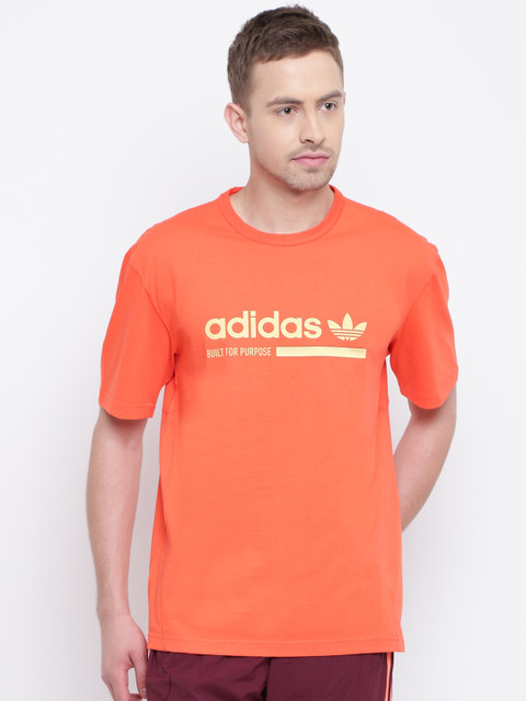 

ADIDAS Originals Men Orange Printed Detail Round Neck T-shirt