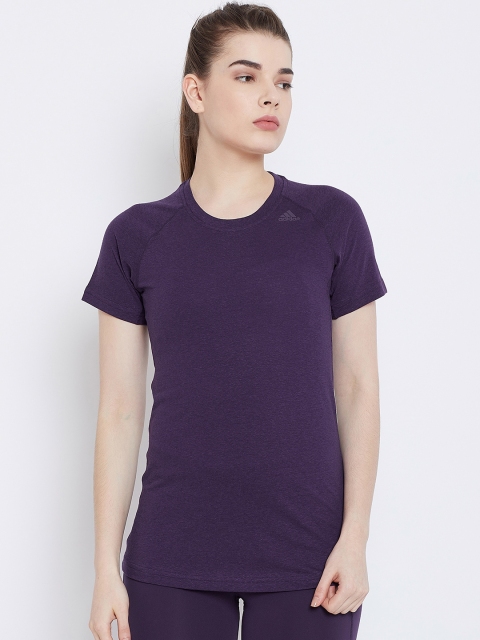 

ADIDAS Women Purple Round Neck Freelift T-Shirt