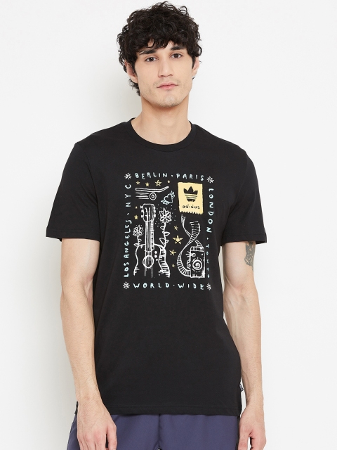 

ADIDAS Originals Men Black Haswell Printed Skateboarding T-shirt