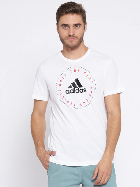 

ADIDAS Men White Printed MH Emblem Round Neck T-shirt