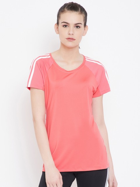 

ADIDAS Women Coral Orange Solid TRNG 3S T-shirt