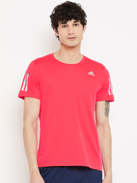

ADIDAS Men Coral Red Solid Own The Run T-shirt