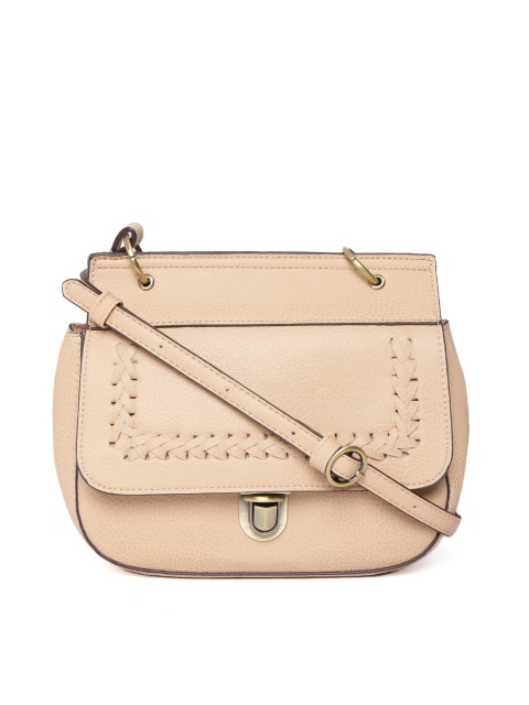 

Accessorize Beige Solid Sling Bag with Braided Detail