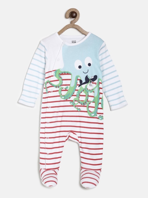 

MINI KLUB Boys Multicoloured Striped Sleepsuit with Cap, Multi