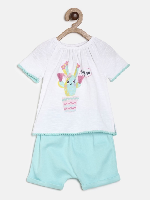 

MINI KLUB Girls White & Blue Top With Shorts