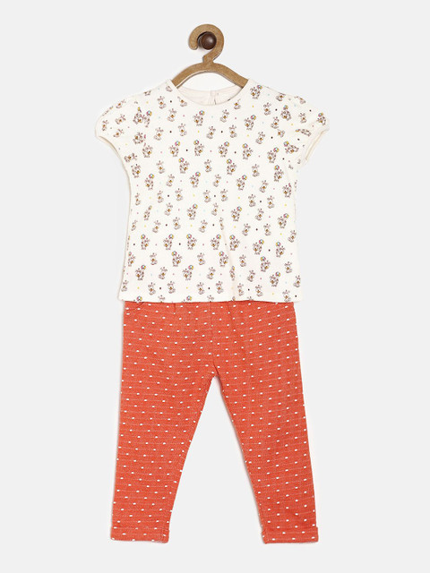 

MINI KLUB Girls Red & Cream-Coloured Top With Pyjamas