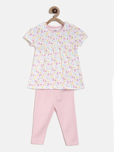 

MINI KLUB Girls White & Pink Top With Pyjamas