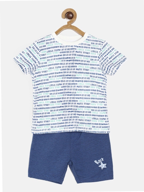 

MINI KLUB Boys Blue Printed Clothing Set
