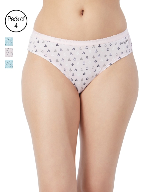 

Fruit of the Loom Pack of 4 Printed Bikini Briefs FBKP02, Blue