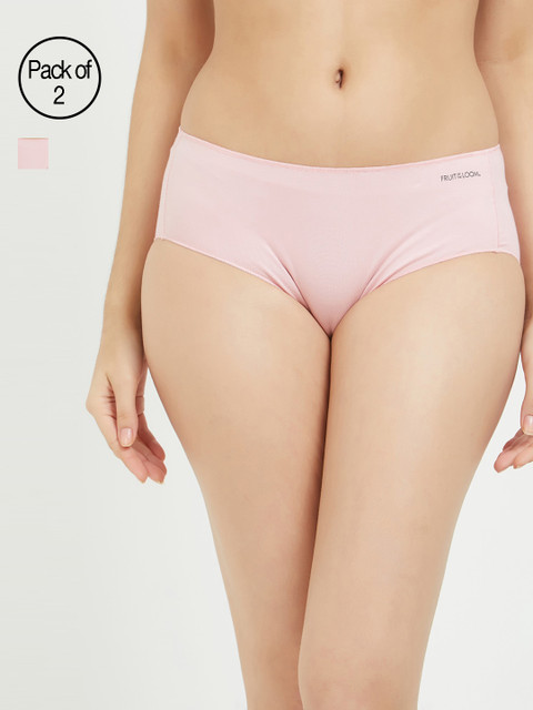

Fruit of the Loom Pack of 2 Solid Hipster Briefs FHPP04, Pink
