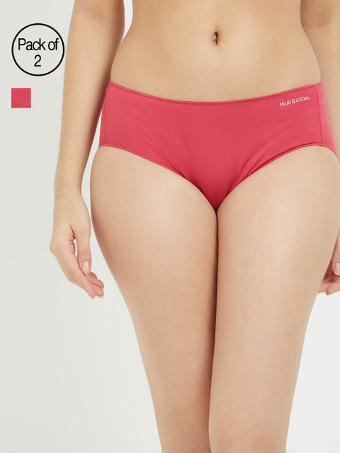 

Fruit of the Loom Pack of 2 Solid Hipster Briefs FHPP04, Red