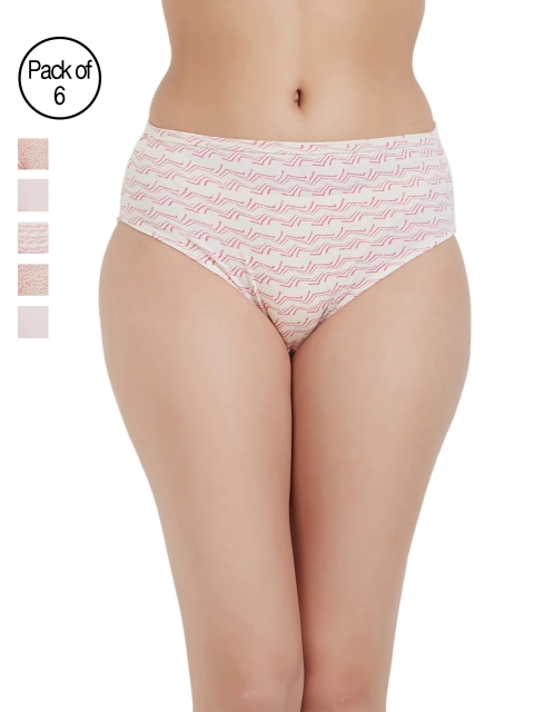 

Fruit of the Loom Pack of 4 Printed Hipster Briefs FHPP01, Pink