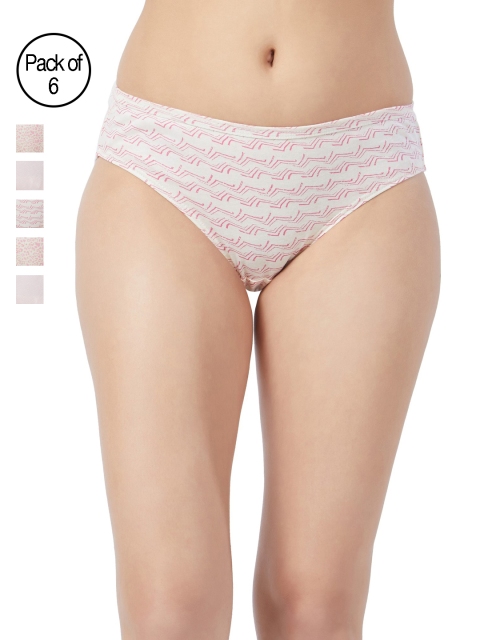 

Fruit of the Loom Pack of 6 Printed Bikini Briefs FBKP01, Pink