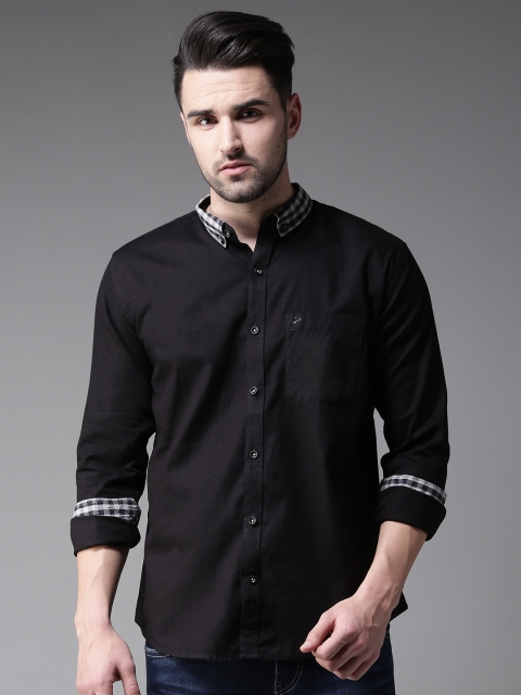 

DENNISON Men Black Slim Fit Solid Casual Shirt