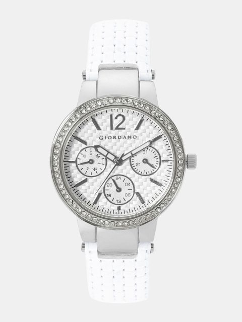 

GIORDANO Women White Analogue Leather Watch 2890-01