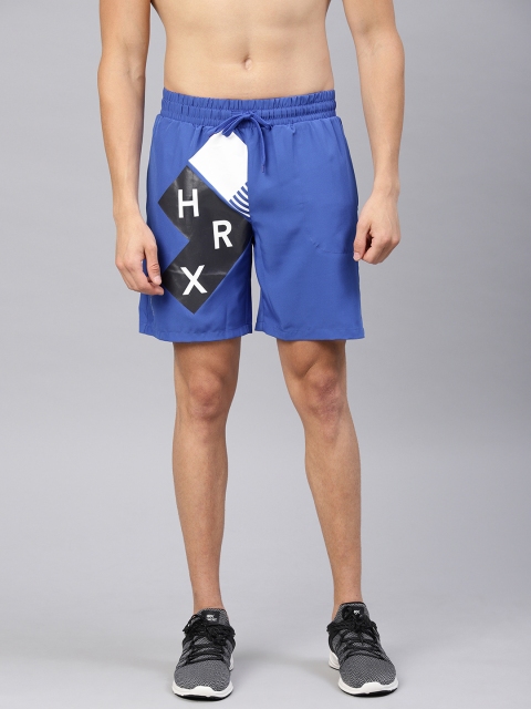 

HRX by Hrithik Roshan Men Blue Solid Regular Fit Sports Shorts