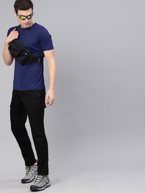

HRX by Hrithik Roshan Men Black Solid Outdoor Regular Fit Cargos