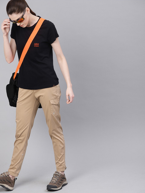 

HRX by Hrithik Roshan Women Brown Solid Outdoor Slim Fit Cargos