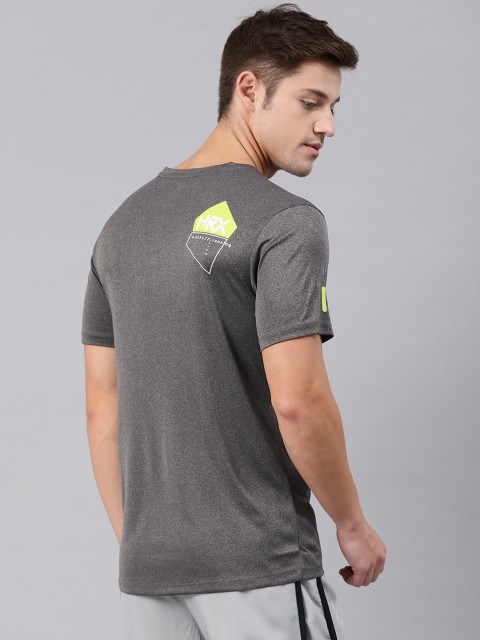 

HRX by Hrithik Roshan Men Charcoal Grey Solid Round Neck Rapid-Dry Running T-shirt