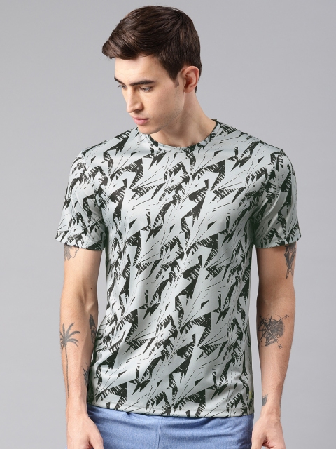 

HRX by Hrithik Roshan Men Grey & Black Printed Round Neck Rapid-Dry Running T-shirt