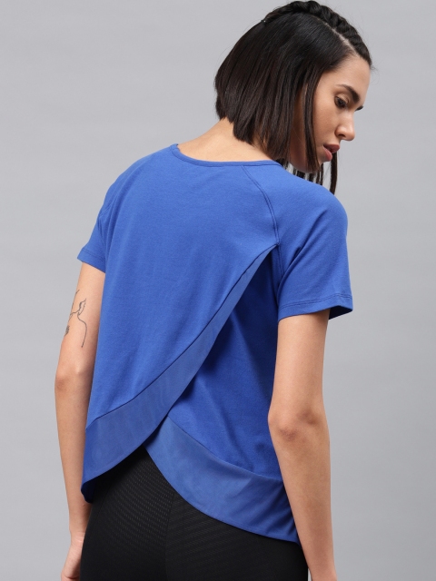 

HRX by Hrithik Roshan Women Blue Solid Styled Back Top