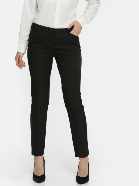 

Arrow Woman Women Black Solid Formal Trousers