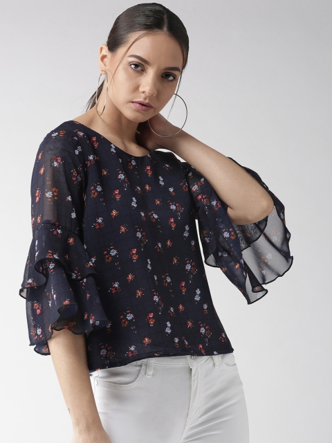 

QUIERO Women Navy Blue Printed Top