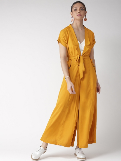 

QUIERO Mustard Yellow Solid Basic Jumpsuit