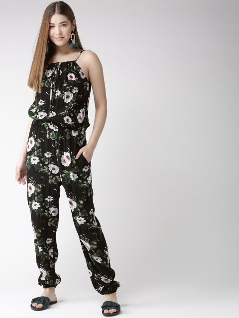 

QUIERO Women Black & Green Printed Basic Jumpsuit