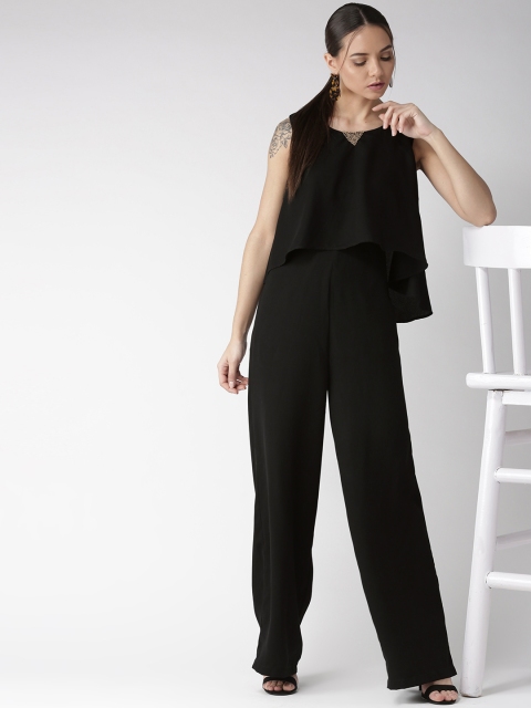 

QUIERO Women Black Cape Style Flared Jumpsuit