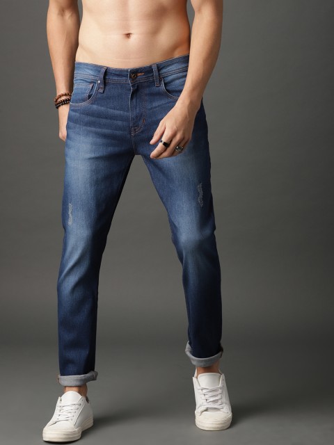 

Roadster Men Blue Laundered Skinny Fit Mid-Rise Low Distress Stretchable Jeans