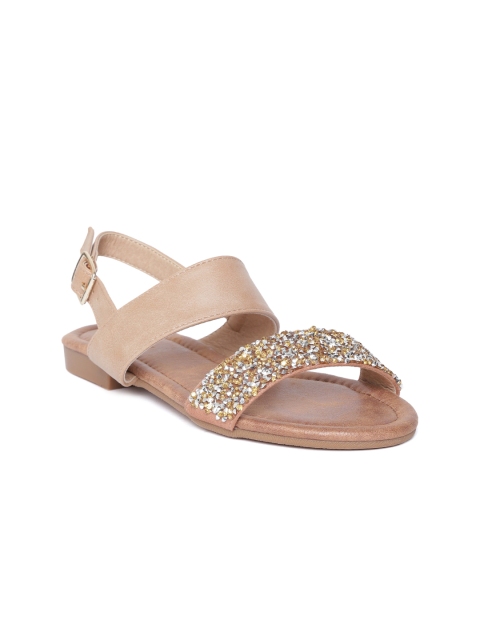 

Van Heusen Women Beige Embellished Open Toe Flats