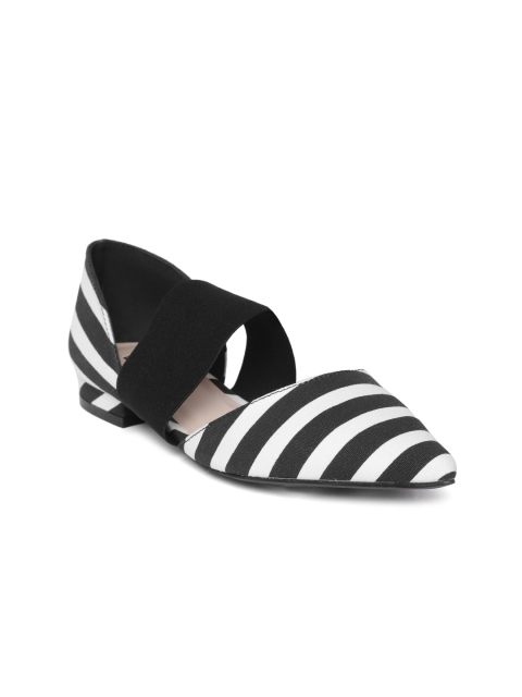 

Van Heusen Women Black & White Striped Ballerinas