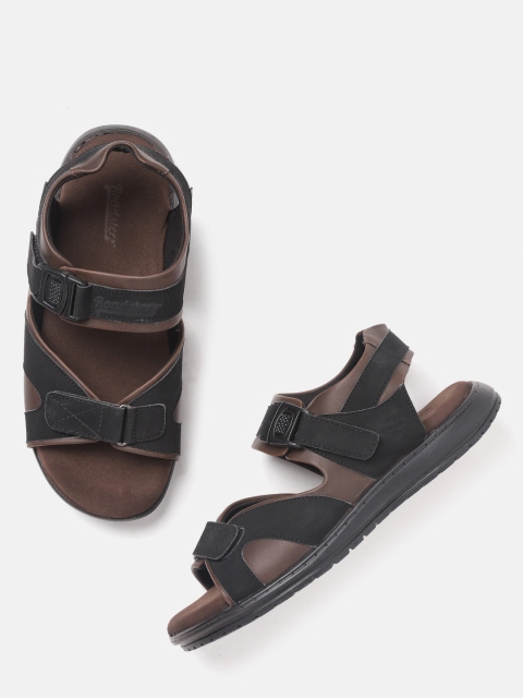 

Roadster Men Brown & Black Comfort Sandals