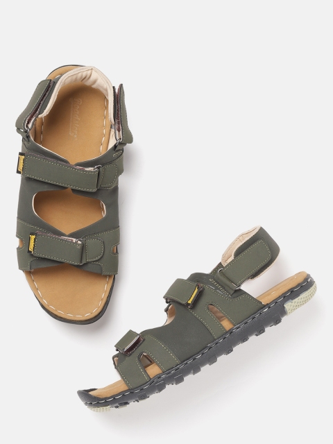 

Roadster Men Olive Green Comfort Sandals