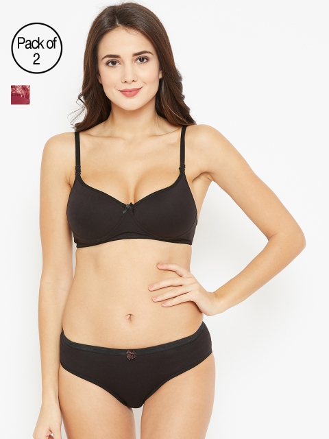 

N-Gal Black & Maroon Pack Of 2 Lingerie Set NTDLS01-05
