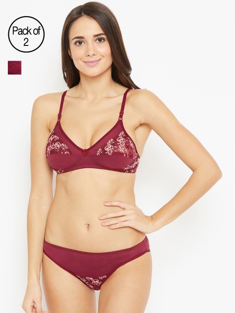 

N-Gal Maroon Pack Of 2 Lingerie Set NTDLS05-07