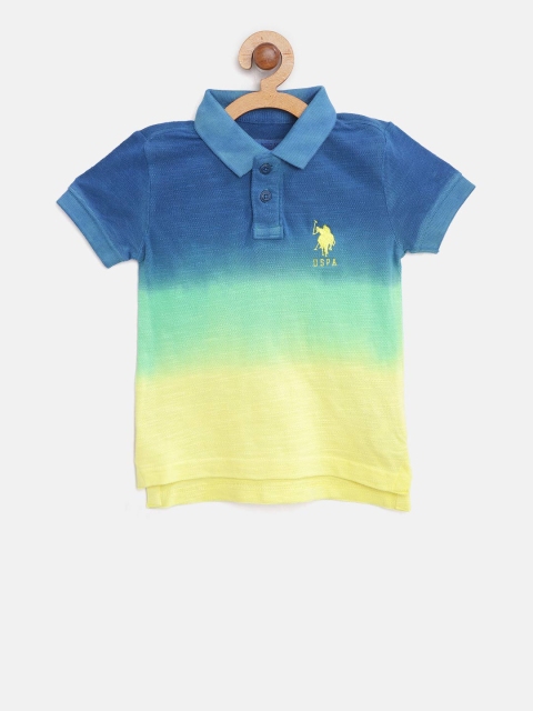 

U.S. Polo Assn. Kids Boys Blue Dyed Polo Collar T-shirt