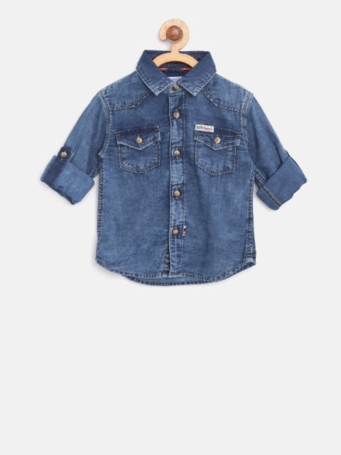

U.S. Polo Assn. Kids Boys Blue Regular Fit Faded Denim Shirt