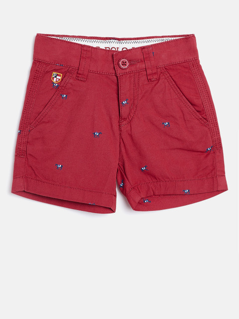 

U.S. Polo Assn. Kids Boys Red Printed Regular Fit Shorts