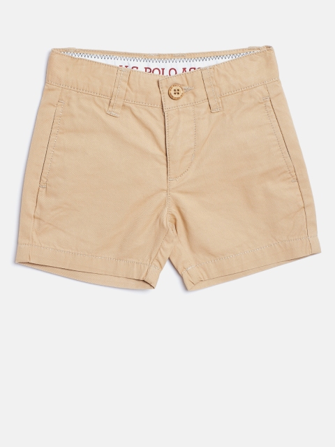 

U.S. Polo Assn. Kids Boys Khaki Solid Regular Fit Shorts
