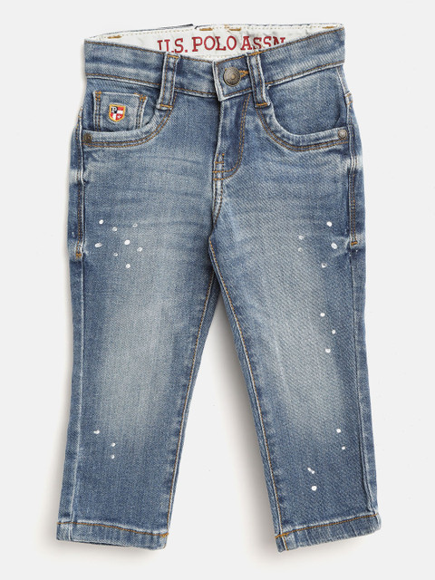 

U.S. Polo Assn. Kids Boys Blue Regular Fit Mid-Rise Clean Look Stretchable Jeans
