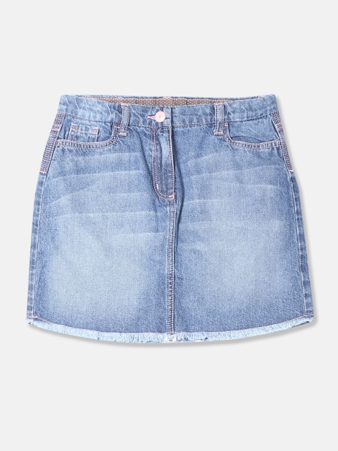 

U.S. Polo Assn. Kids Blue Washed Denim Pure Cotton Skirt