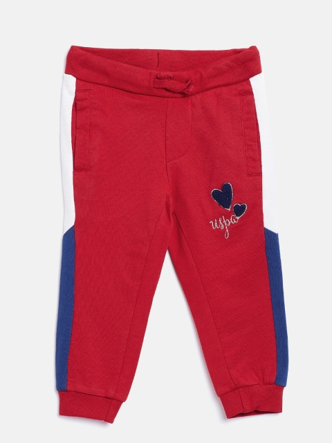 

U.S. Polo Assn. Kids Girls Red solid Joggers