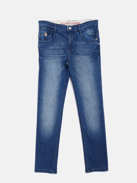 

U.S. Polo Assn. Kids Boys Blue Regular Fit Mid-Rise Clean Look Stretchable Jeans