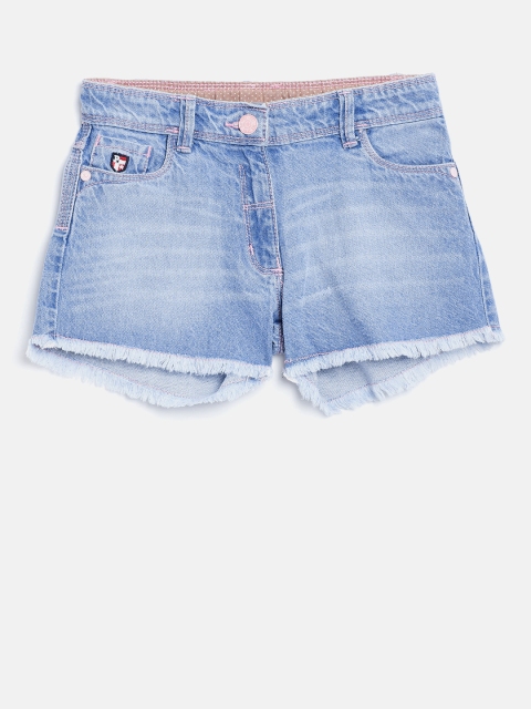 

U.S. Polo Assn. Kids Girls Blue Washed Denim Shorts