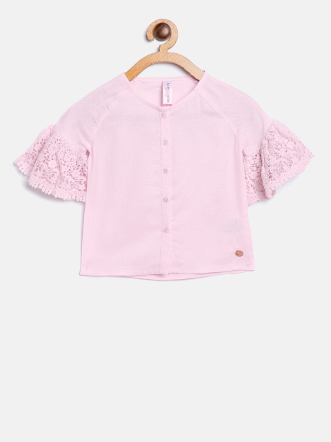

U.S. Polo Assn. Kids Girls Pink Self Design Top