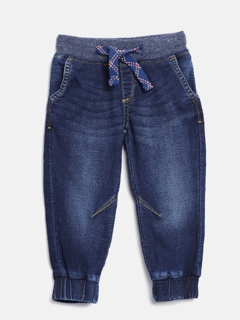 

U.S. Polo Assn. Kids Boys Navy Regular Fit Faded Denim Joggers, Navy blue